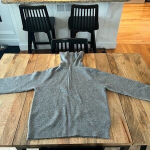 J. Crew Half-Zip Stretch Wool Sweater Gray